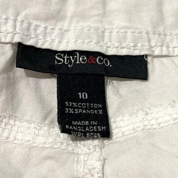 Style & Co. Womens White Cotton Blend Capri Pants Size 10 - Picture 3 of 7